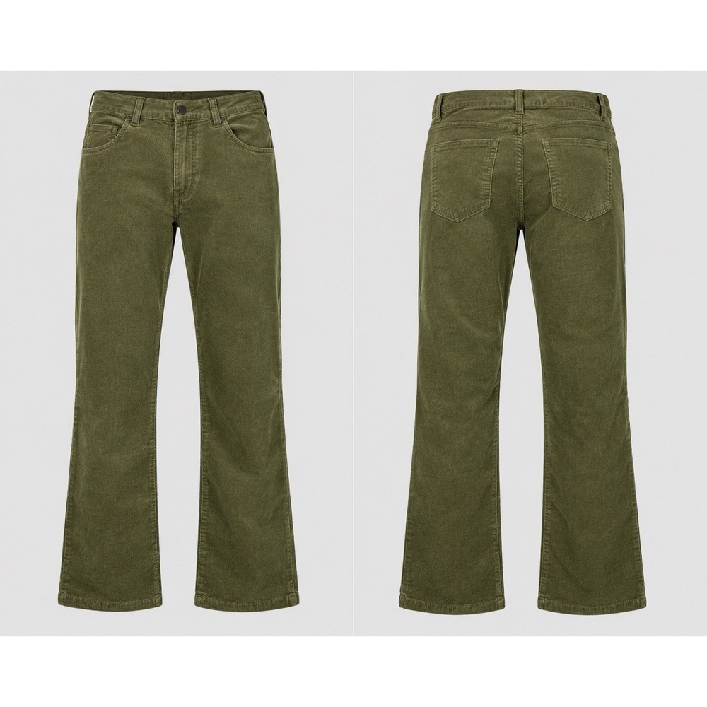 Coldwater Creek  Green Corduroy pants womens 14 straight leg preppy